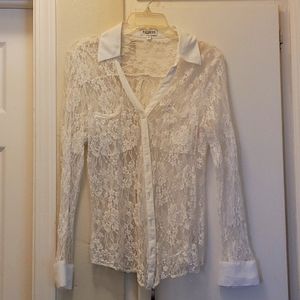 Lace button up blouse